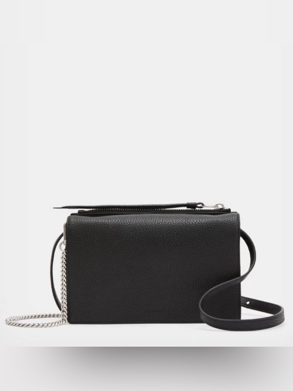 All Saints Genuine Leather Wallet Purse in Black